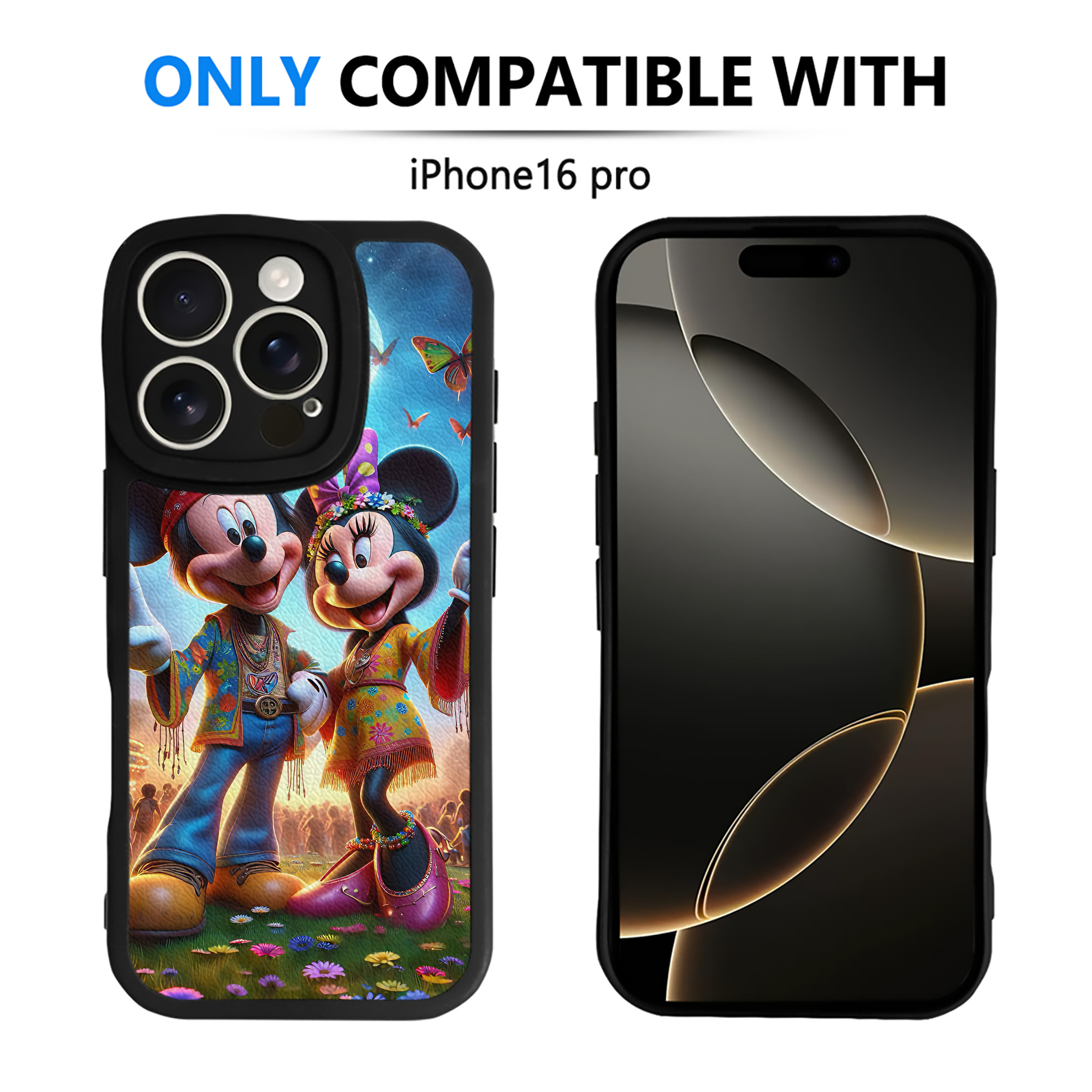 （画像用） ミッキーマウス Mickey Mouse 【iPhone 16シリーズ対応】シリコンスマホケース（レザー調） 材質：シリコン